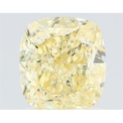 Diament o barwie fantazyjnej szlif poduszkowy brylantowy, 1.71ct, VVS2, Fancy Light Yellow, GIA 6532568122