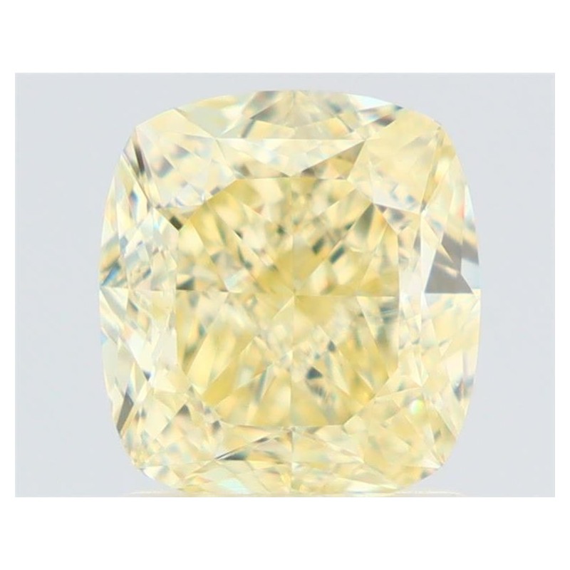 Diament o barwie fantazyjnej szlif poduszkowy brylantowy, 1.71ct, VVS2, Fancy Light Yellow, GIA 6532568122