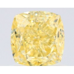 Diament o barwie fantazyjnej szlif poduszkowy brylantowy, 1.13ct, VS1, Fancy Intense Yellow, GIA 2527642424