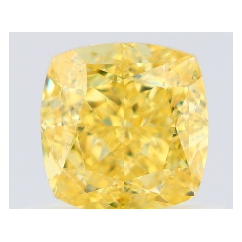Diament o barwie fantazyjnej szlif poduszkowy brylantowy, 0.73ct, VS2, Fancy Vivid Yellow, GIA 2527621589
