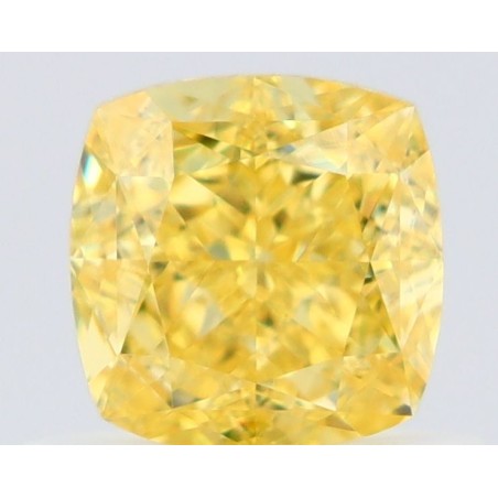 Diament o barwie fantazyjnej szlif poduszkowy brylantowy, 0.73ct, VS2, Fancy Vivid Yellow, GIA 2527621589