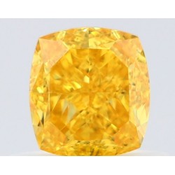 Diament o barwie fantazyjnej szlif poduszkowy brylantowy, 0.65ct, VVS1, Fancy Vivid Orangey Yellow, GIA 1529734976