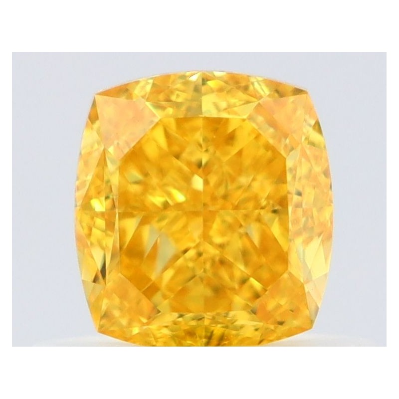 Diament o barwie fantazyjnej szlif poduszkowy brylantowy, 0.65ct, VVS1, Fancy Vivid Orangey Yellow, GIA 1529734976