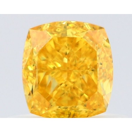 Diament o barwie fantazyjnej szlif poduszkowy brylantowy, 0.65ct, VVS1, Fancy Vivid Orangey Yellow, GIA 1529734976