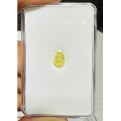 Diament o barwie fantazyjnej szlif gruszkowy, 1.55ct, VVS1, Fancy Yellow, GIA 1535373992