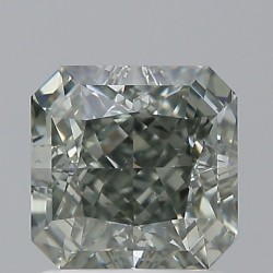 Diament o barwie fantazyjnej szlif radiant kwadratowy, 1.44ct, SI1, Fancy Green Gray, GIA 2235592233