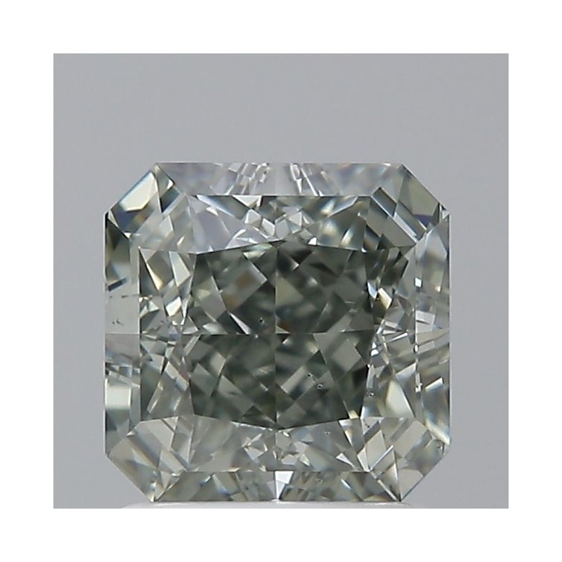 Diament o barwie fantazyjnej szlif radiant kwadratowy, 1.44ct, SI1, Fancy Green Gray, GIA 2235592233