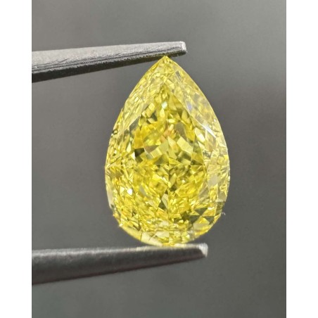 Diament o barwie fantazyjnej szlif gruszkowy, 1.1ct, VS1, Fancy Vivid Yellow, GIA 2235182977
