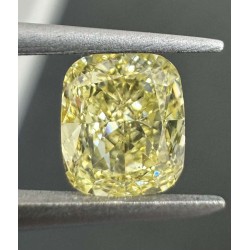 Diament o barwie fantazyjnej szlif poduszkowy modyfikowany, 0.9ct, VS2, Fancy Yellow, GIA 6472608584
