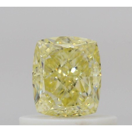 Diament o barwie fantazyjnej szlif poduszkowy brylantowy, 0.61ct, VS1, Fancy Light Yellow, GIA 2536142963