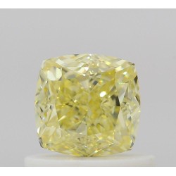 Diament o barwie fantazyjnej szlif poduszkowy brylantowy, 0.7ct, SI1, Fancy Yellow, GIA 5523529833