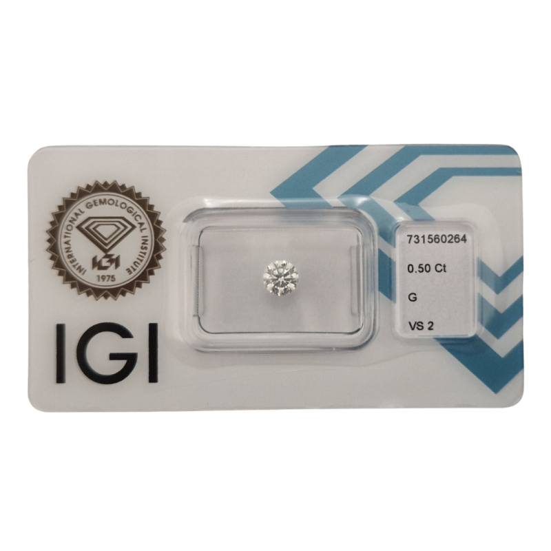 Diament szlif okrągły, 0.5ct, VS2, G, IGI 731560264