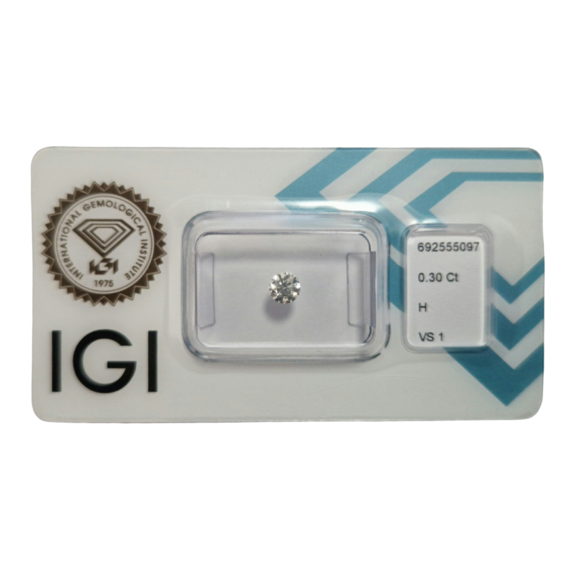 Diament szlif okrągły, 0.3ct, VS1, H, IGI 692555097