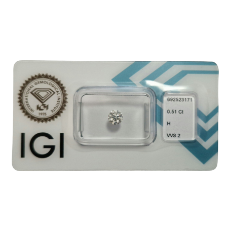 Diament szlif okrągły, 0.51ct, VVS2, H, IGI 692523171