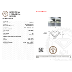 Diament szlif okrągły, 0.3ct, SI2, H, IGI 719525199