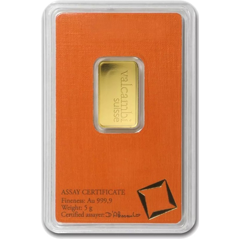 Sztabka złota 5 gramów VALCAMBI LBMA Sztabka złota 5 gramów VALCAMBI LBMA