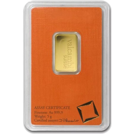 Sztabka złota 5 gramów VALCAMBI LBMA