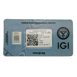 Diament szlif okrągły, 0.3ct, VVS2, G, IGI 734507726