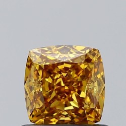 Diament o barwie fantazyjnej szlif poduszkowy modyfikowany, 0.72ct, VVS2, Fancy Deep Yellow Brown, GIA 7511041187
