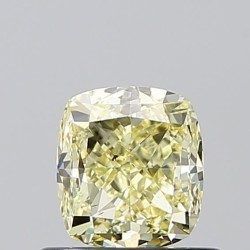 Diament o barwie fantazyjnej szlif poduszkowy modyfikowany, 0.91ct, SI2, Fancy Yellow, GIA 1513228562