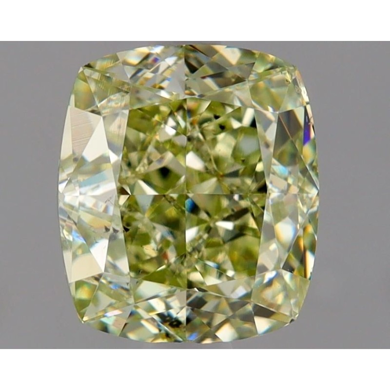 Diament o barwie fantazyjnej szlif poduszkowy brylantowy, 1.51ct, SI1, Fancy Yellow Green, GIA 3265561596 Diament o barwie fantazyjnej szlif poduszkowy brylantowy, 1.51ct, SI1, Fancy Yellow Green, GIA 3265561596