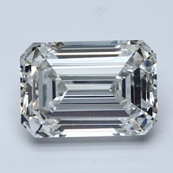 Diament laboratoryjny bezbarwny szlif szmaragdowy, 1.83ct, VVS2, E, IGI LG642444664