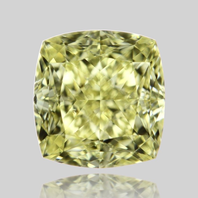 Diament o barwie fantazyjnej szlif poduszkowy brylantowy, 1.03ct, VS1, Fancy Yellow, GIA 6442452404