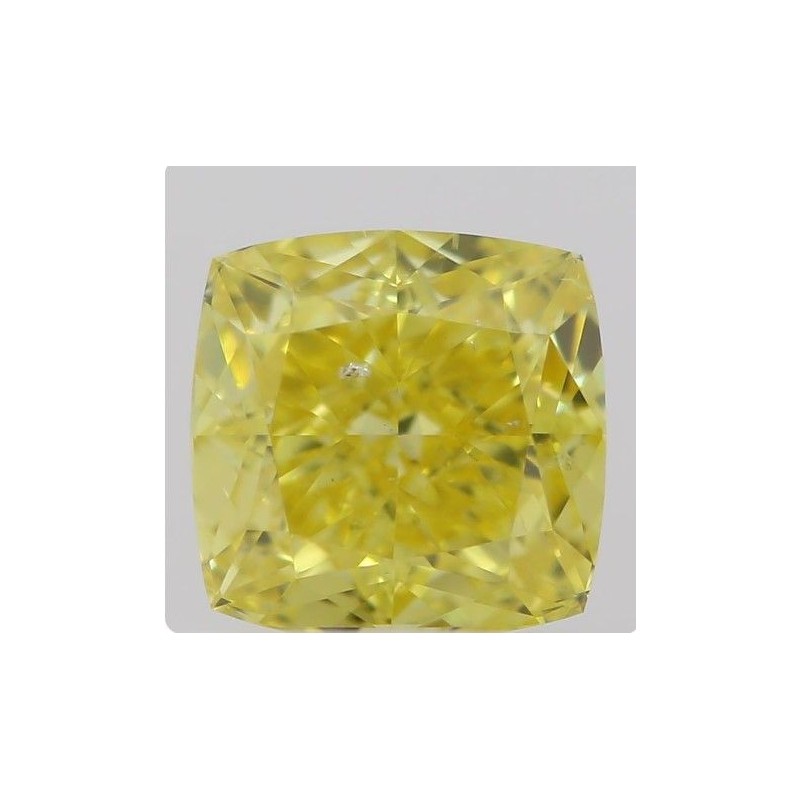 Diament o barwie fantazyjnej szlif poduszkowy brylantowy, 0.54ct, SI2, Fancy Vivid Yellow, GIA 5212654057 Diament o barwie fantazyjnej szlif poduszkowy brylantowy, 0.54ct, SI2, Fancy Vivid Yellow, GIA 5212654057