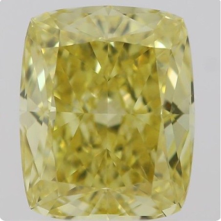 Diament o barwie fantazyjnej szlif poduszkowy brylantowy, 1.01ct, VS2, Fancy Intense Yellow, GIA 2211373932