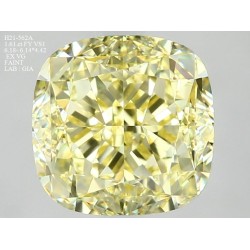 Diament o barwie fantazyjnej szlif poduszkowy brylantowy, 1.61ct, VS1, Fancy Yellow, GIA 1226368019