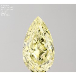 Diament o barwie fantazyjnej szlif gruszkowy, 1ct, VS2, Fancy Yellow, GIA 6512623886