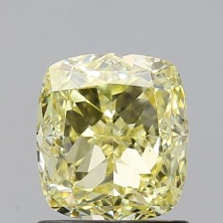 Diament o barwie fantazyjnej szlif poduszkowy modyfikowany, 1.5ct, VS2, Fancy Yellow, GIA 7481359683