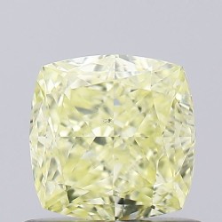 Diament o barwie fantazyjnej szlif poduszkowy modyfikowany, 0.91ct, VS2, Fancy Light Yellow, GIA 6451296376
