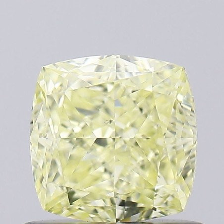 Diament o barwie fantazyjnej szlif poduszkowy modyfikowany, 0.91ct, VS2, Fancy Light Yellow, GIA 6451296376