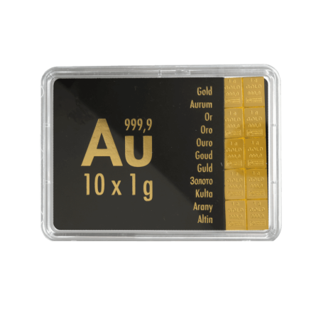 Sztabka złota 10 gramów VALCAMBI LBMA Combibar