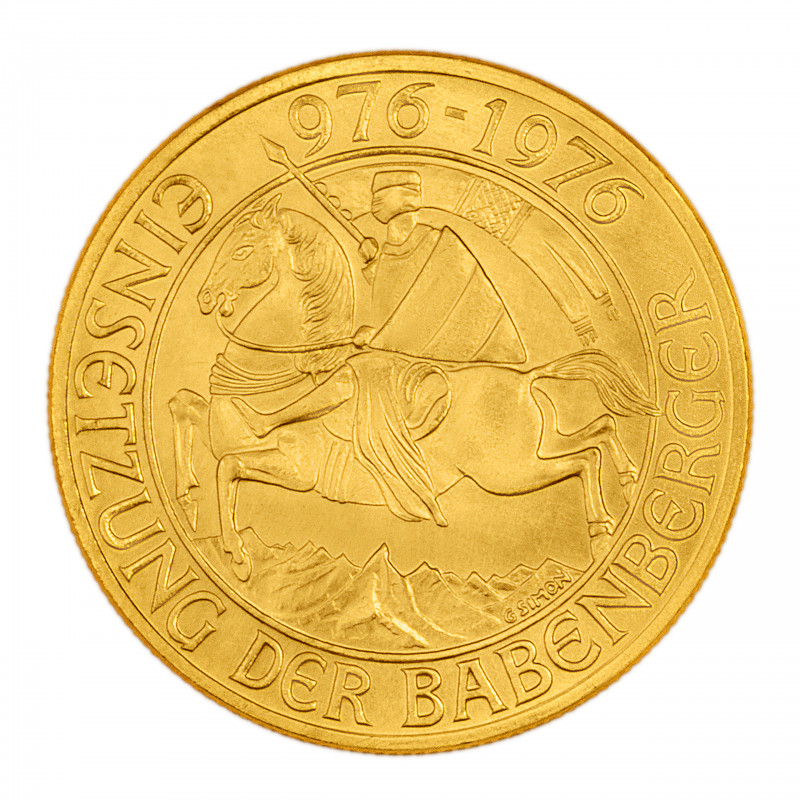 Złota moneta 1000 szylingów Austria 1976 r Złota moneta 1000 szylingów Austria 1976 r