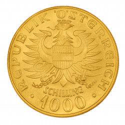 Złota moneta 1000 szylingów Austria 1976 r