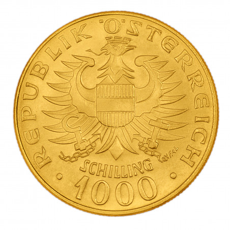 Złota moneta 1000 szylingów Austria 1976 r