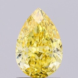 Diament laboratoryjny o barwie fantazyjnej szlif gruszkowy, 1.69ct, VVS2, Fancy Vivid Yellow, IGI LG657422938