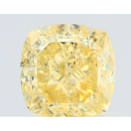 Diament o barwie fantazyjnej szlif poduszkowy brylantowy, 1ct, SI1, Fancy Yellow, GIA 6502028019