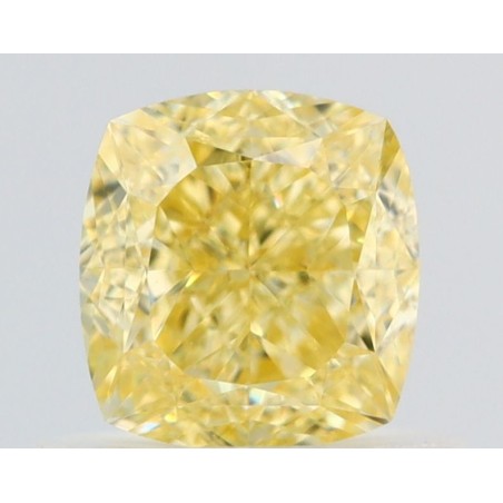 Diament o barwie fantazyjnej szlif poduszkowy brylantowy, 0.69ct, VS2, Fancy Intense Yellow, GIA 6531240471