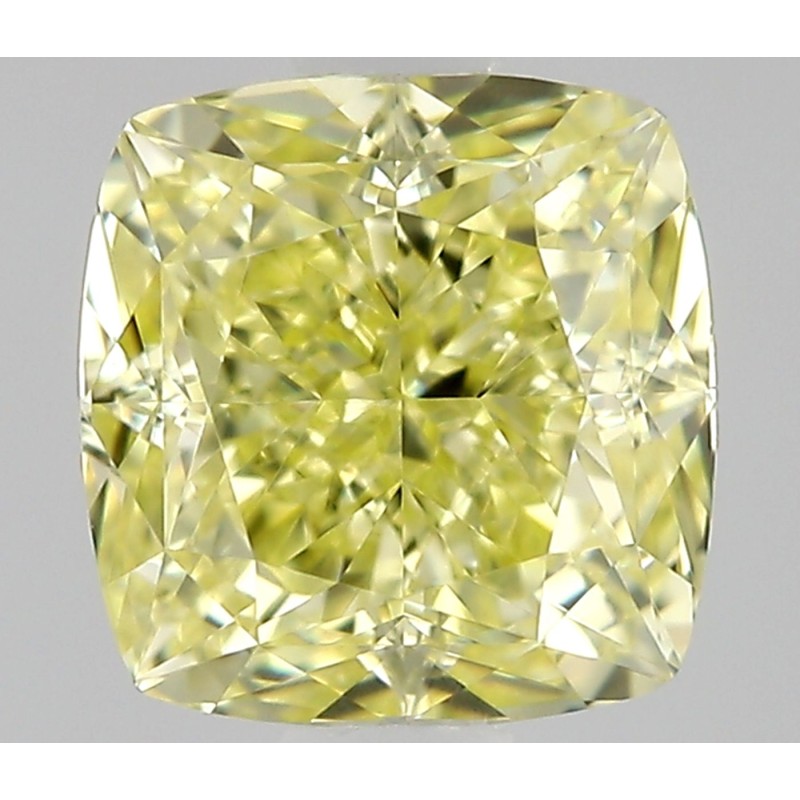 Diament o barwie fantazyjnej szlif poduszkowy modyfikowany, 0.7ct, VVS2, Fancy Yellow, GIA 6535660977