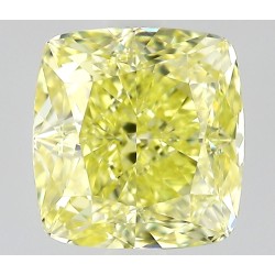 Diament o barwie fantazyjnej szlif poduszkowy modyfikowany, 0.91ct, VVS2, Fancy Intense Yellow, GIA 5536853957