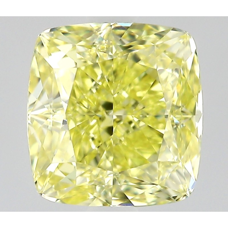 Diament o barwie fantazyjnej szlif poduszkowy modyfikowany, 0.91ct, VVS2, Fancy Intense Yellow, GIA 5536853957
