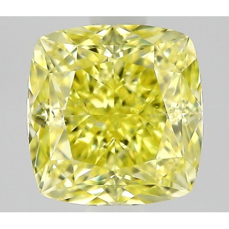 Diament o barwie fantazyjnej szlif poduszkowy modyfikowany, 0.6ct, VS1, Fancy Intense Yellow, GIA 1545019951