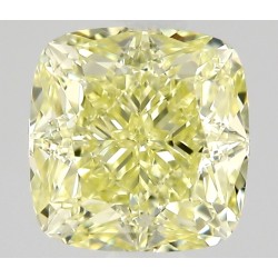 Diament o barwie fantazyjnej szlif poduszkowy modyfikowany, 0.5ct, VVS1, Fancy Light Yellow, GIA 2546019961