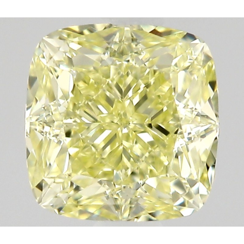 Diament o barwie fantazyjnej szlif poduszkowy modyfikowany, 0.5ct, VVS1, Fancy Light Yellow, GIA 2546019961