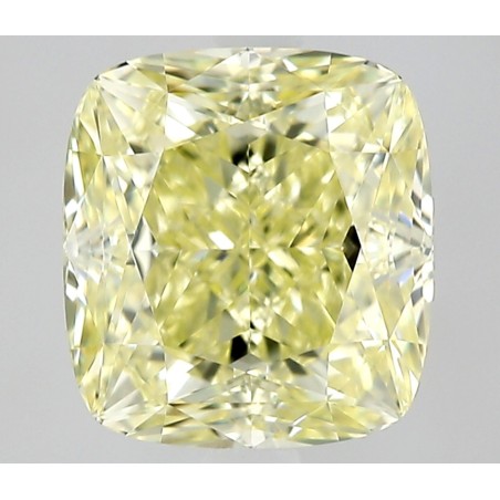 Diament o barwie fantazyjnej szlif poduszkowy modyfikowany, 1.5ct, VS2, Fancy Light Yellow, GIA 2537763453