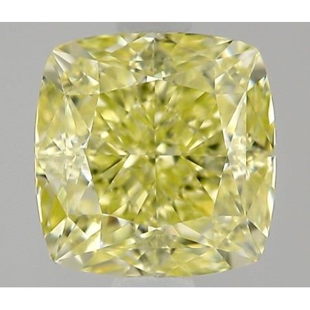 Diament o barwie fantazyjnej szlif poduszkowy modyfikowany, 0.63ct, VS1, Fancy Yellow, GIA 2537785888