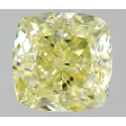 Diament o barwie fantazyjnej szlif poduszkowy modyfikowany, 0.5ct, SI1, Fancy Light Yellow, GIA 1538785836